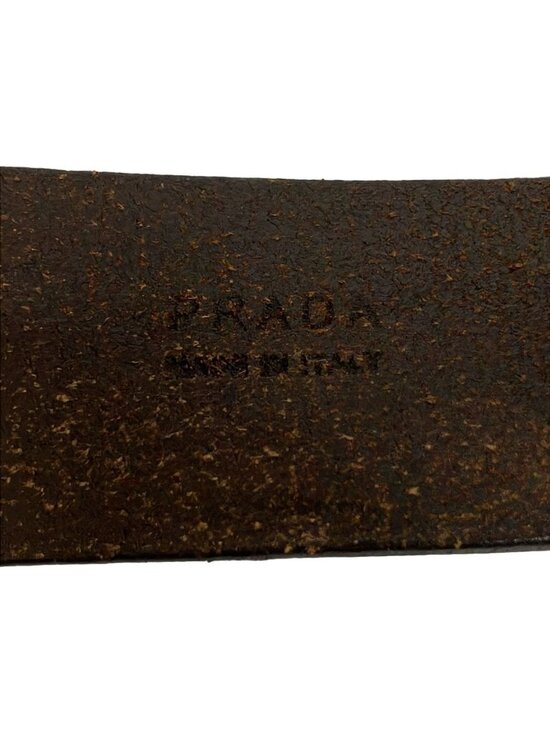 Prada Belt Dark Brown Silver Leather main image 4